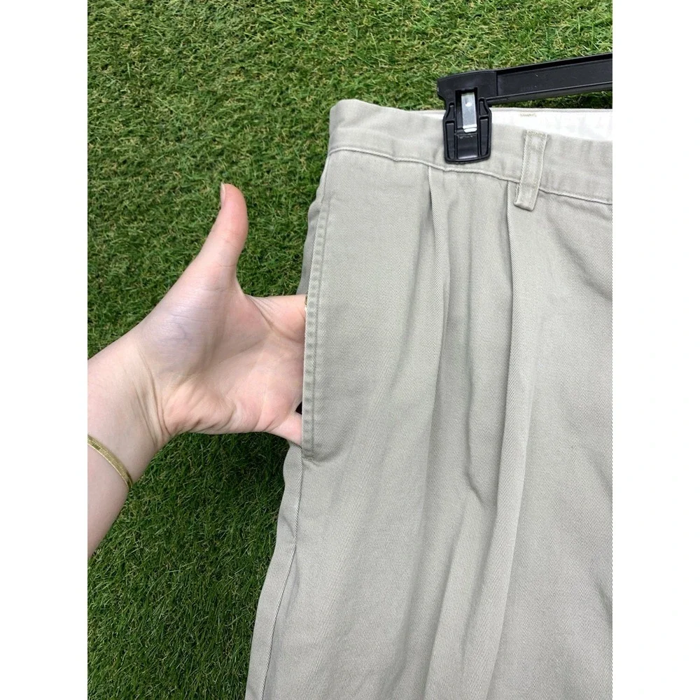 Vintage POLO Ralph Lauren Pants Mens 36X30 Tan Hammond Pant Pleated Cotton Slack